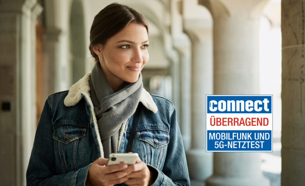 Unser Mobilfunknetz hat zum 9. Mal in Folge das Prädikat «Überragendes Mobilfunknetz» erhalten.